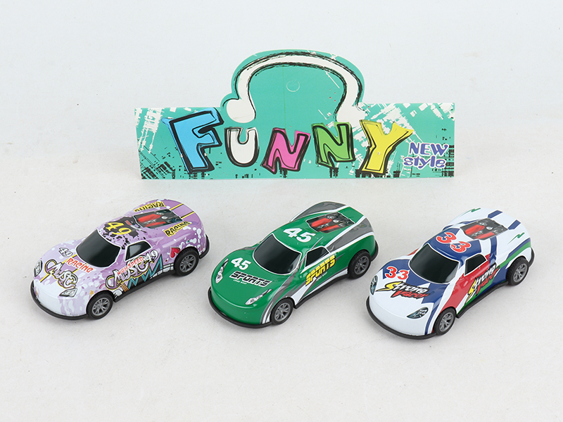 Pull Back 8.6cm Iron Racing Car  3pcs