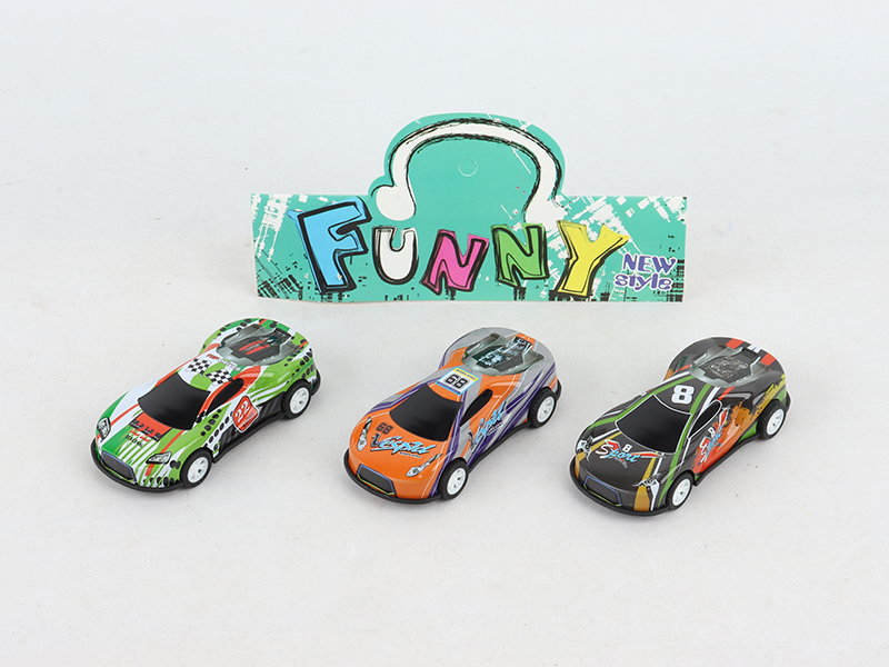 Pull Back 8.6cm Iron Racing Car  3pcs