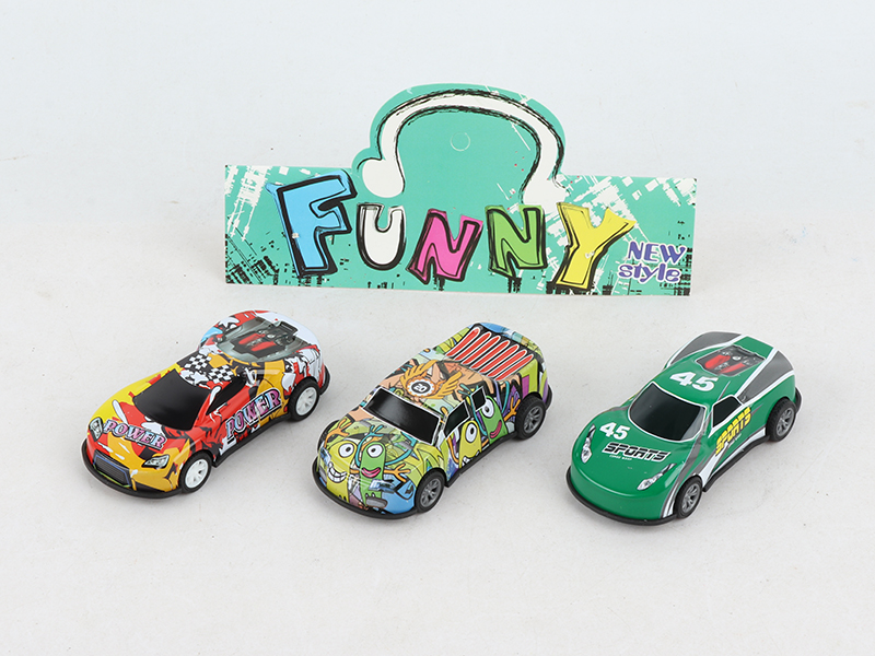 Pull Back 8.6cm Iron Car  3pcs