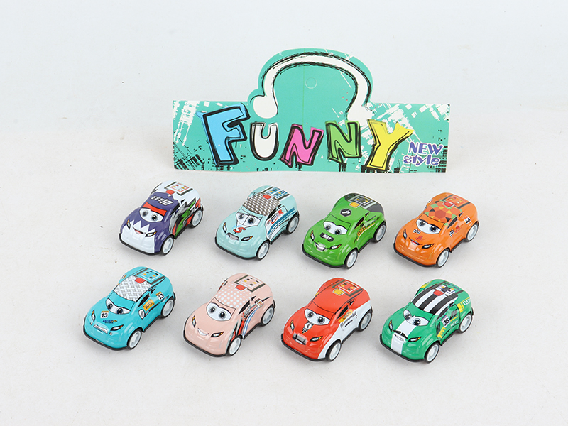 Pull Back 8.6cm Cartoon Iron Car 8pcs