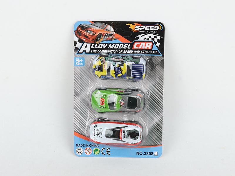 Pull Back 6.8cm Iron Racing Car  3pcs