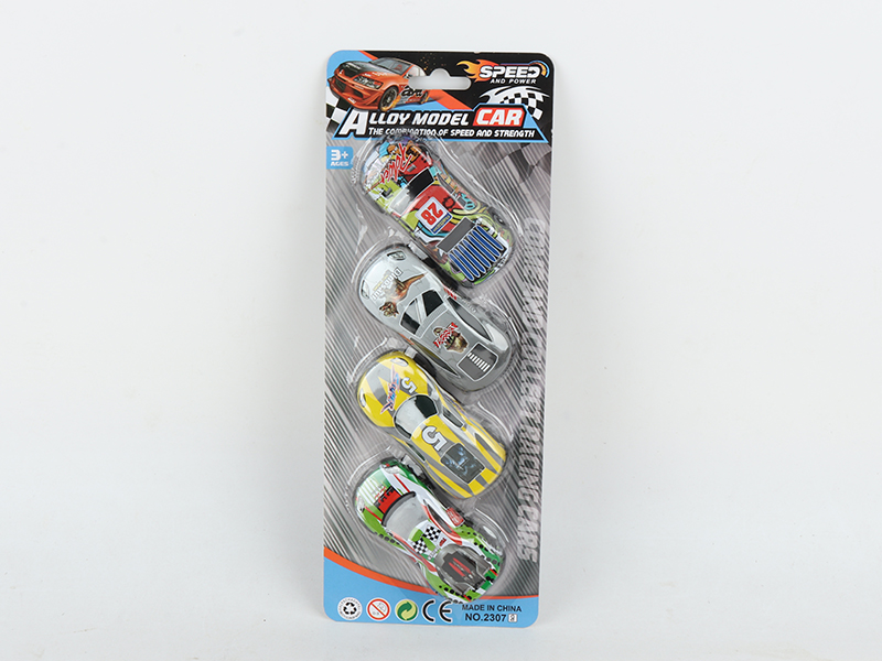 Pull Back 8.6cm Iron Car  4pcs