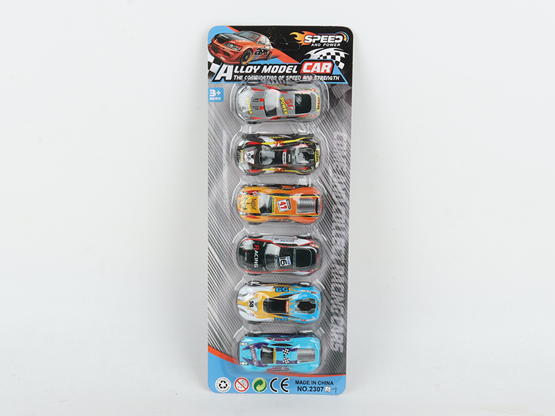 Pull Back 6.8cm Iron Racing Car  6pcs