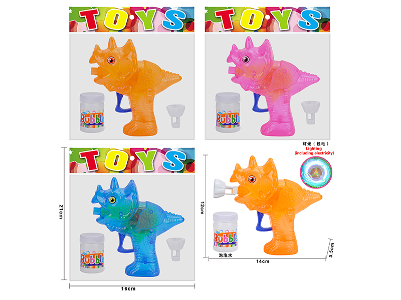 Triceratops Transparent Bubble Gun With Light