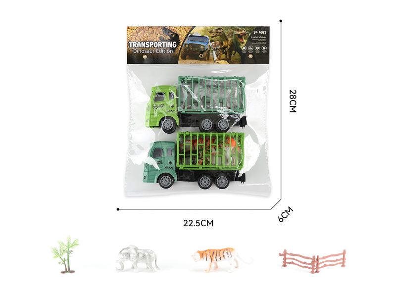 Friction Animal Car+Fence+Tree