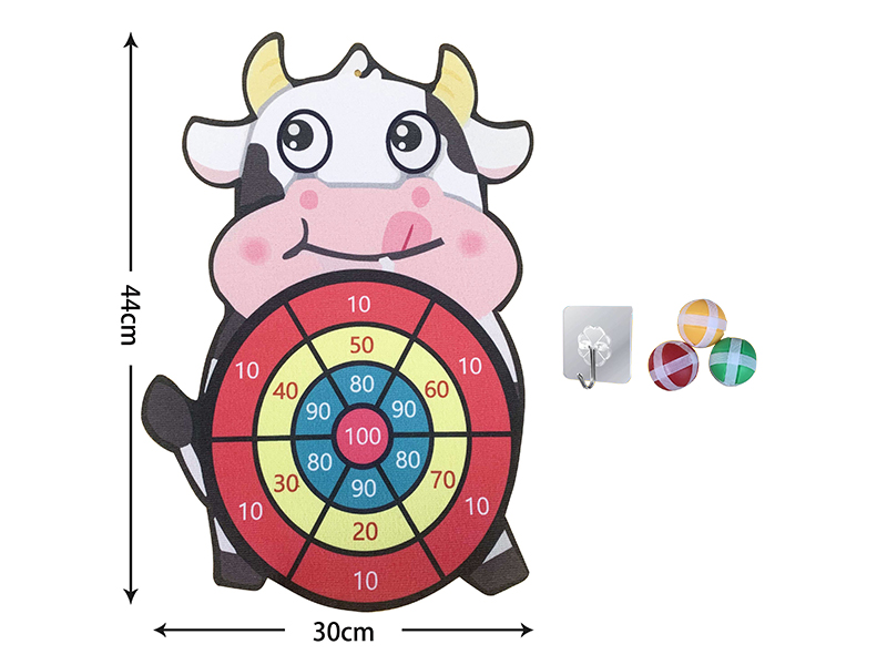 Velcro Dartboard(Cow) + Sticky Balls + Hook