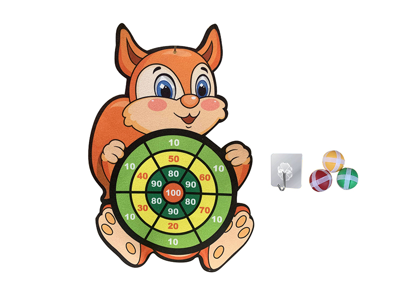 Velcro Dartboard(Squirrel) + Sticky Balls + Hook
