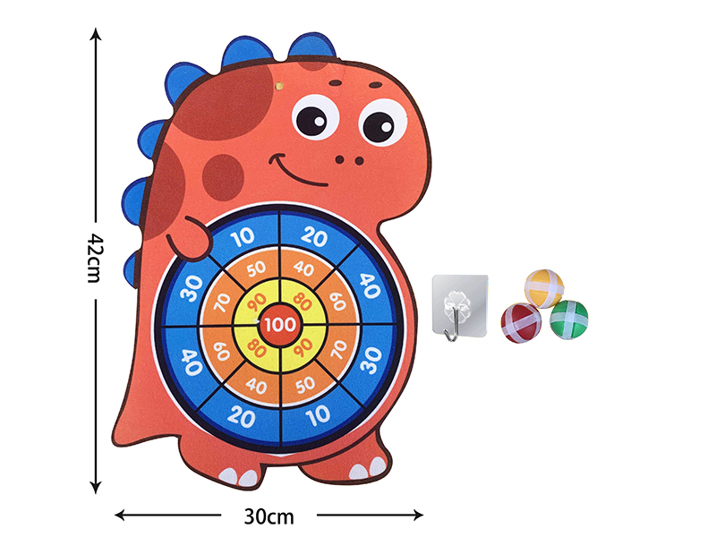 Velcro Dartboard(Tyrannosaurus Rex) + Sticky Balls + Hook