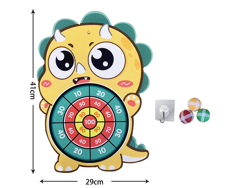 Velcro Dartboard(Dinosaur) + Sticky Balls + Hook