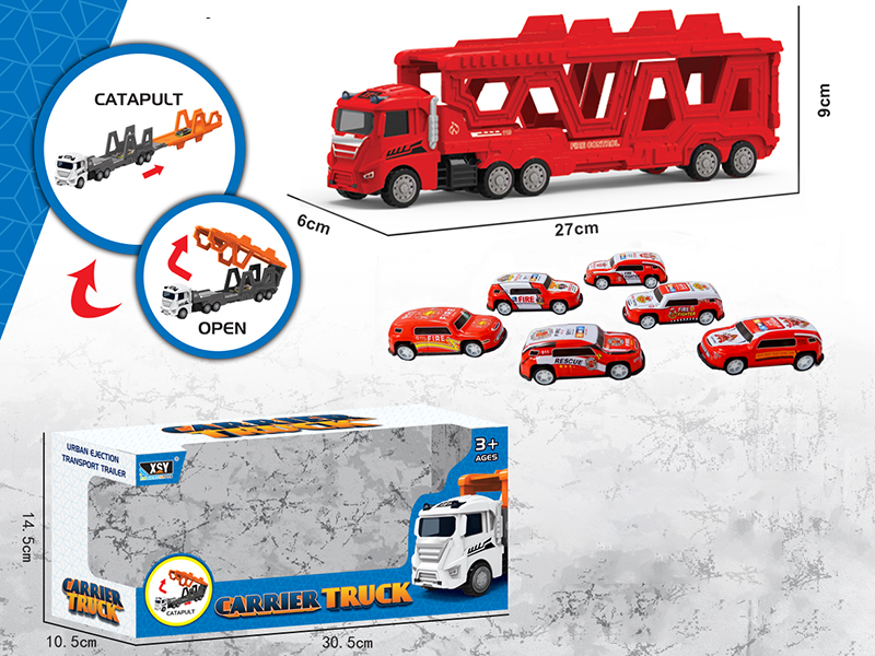 Alloy Fire Engine Folding Ejection Carrier Truck