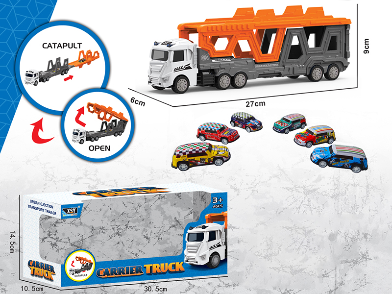 Alloy City Car Folding Ejection Carrier Truck