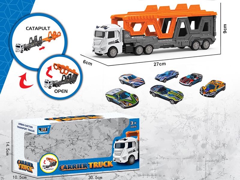 Alloy City Car Folding Ejection Carrier Truck