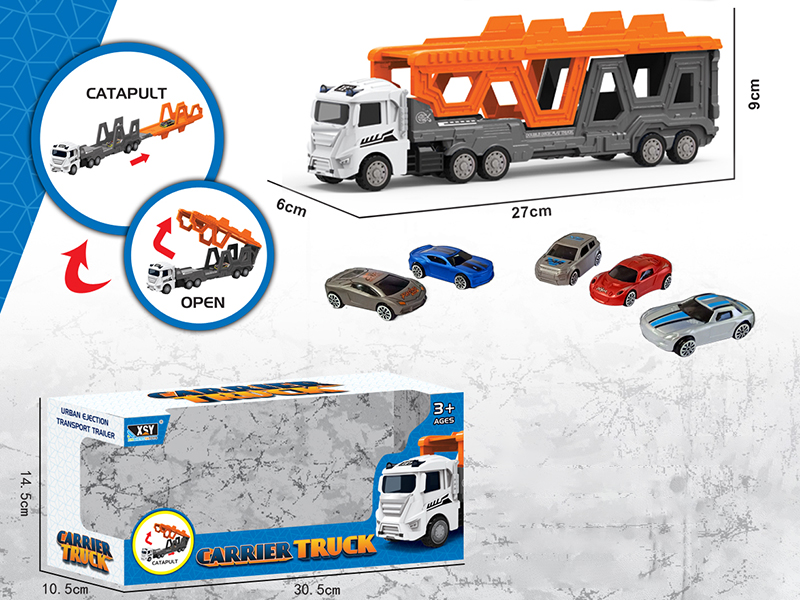 Alloy City Car Folding Ejection Carrier Truck