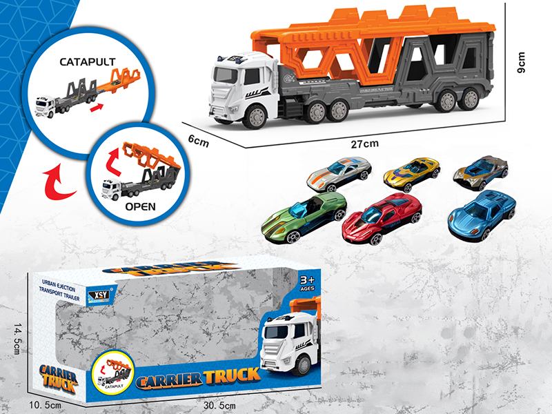 Alloy City Car Folding Ejection Carrier Truck