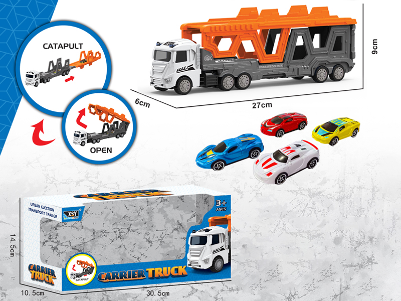 Alloy City Car Folding Ejection Carrier Truck