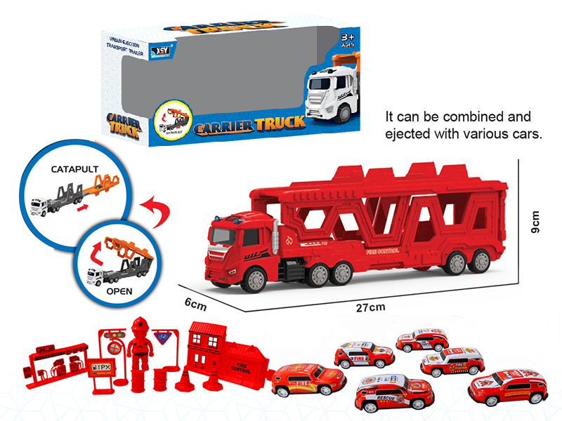 Alloy Fire Engine Folding Ejection Carrier Truck