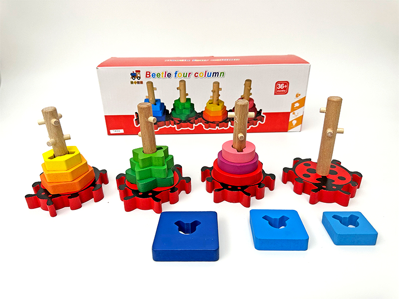 Wooden Beetle Shaped Pillars