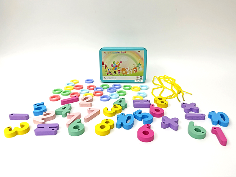 51PCS Wooden Digital Beads