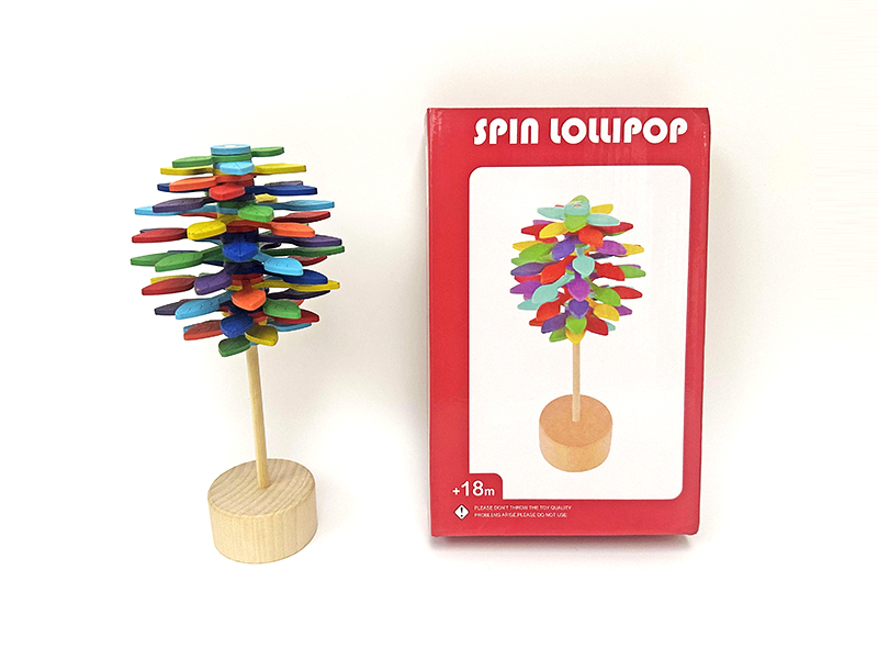 Wooden Rotating Lollipop Leaf Tree
