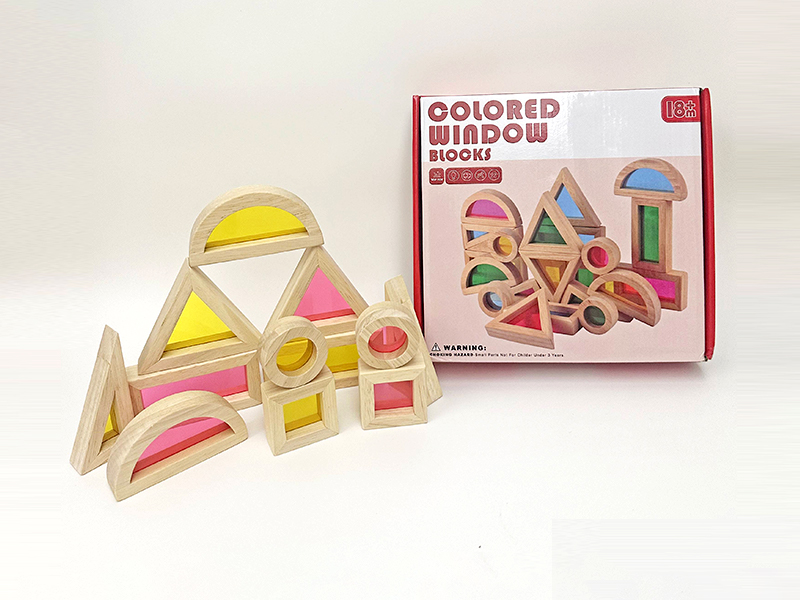 Wooden Colored Window Shaped Building Block