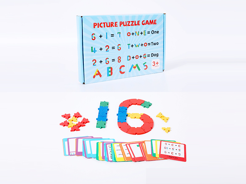 Wooden Numeric Letter Building Block Puzzle