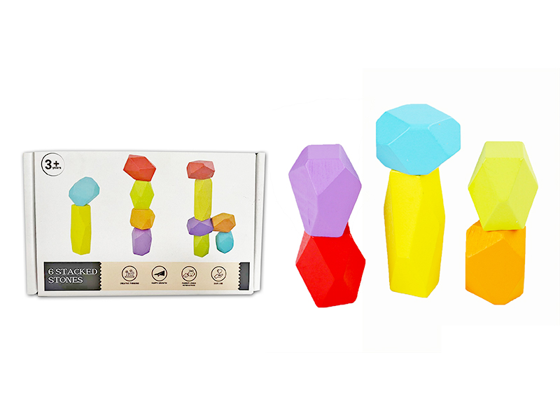 6PCS Wooden Stacked Stones