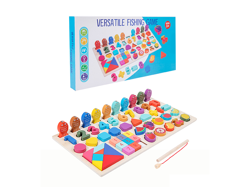 Wooden Multifunctional Huarong Road Logarithmic Board