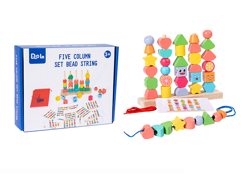 Wooden Shaped String String Bead Set Column