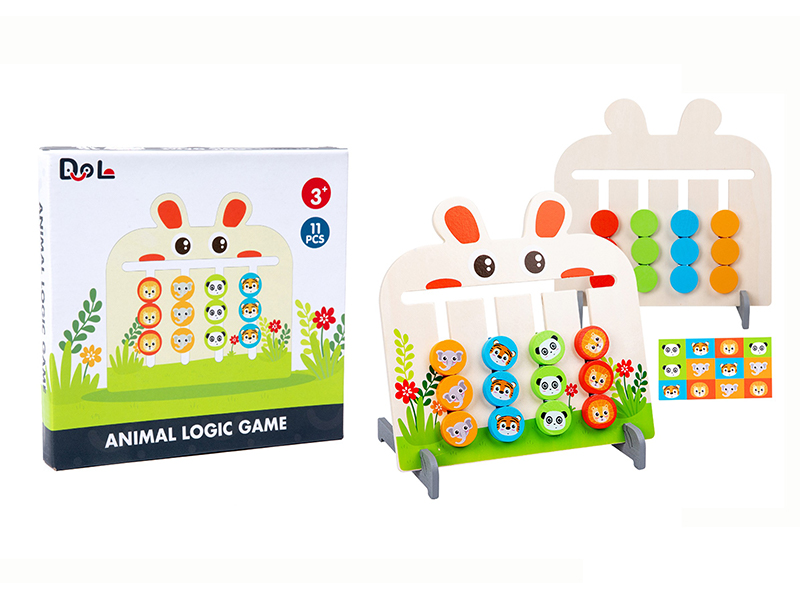 Wooden Rabbit Four Color Chess Game