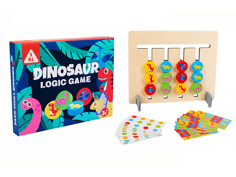 Wooden Four Color Dinosaur Walking Chess