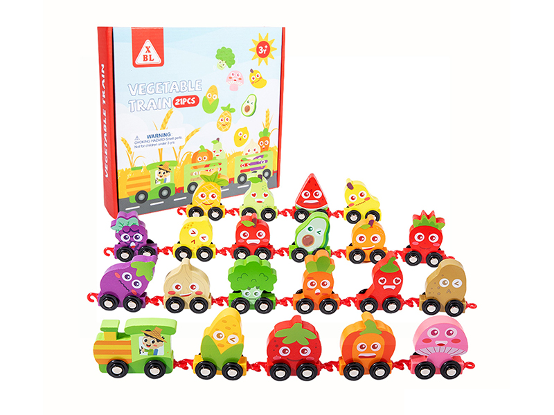 Wooden Vegetable And Fruit Digital Train