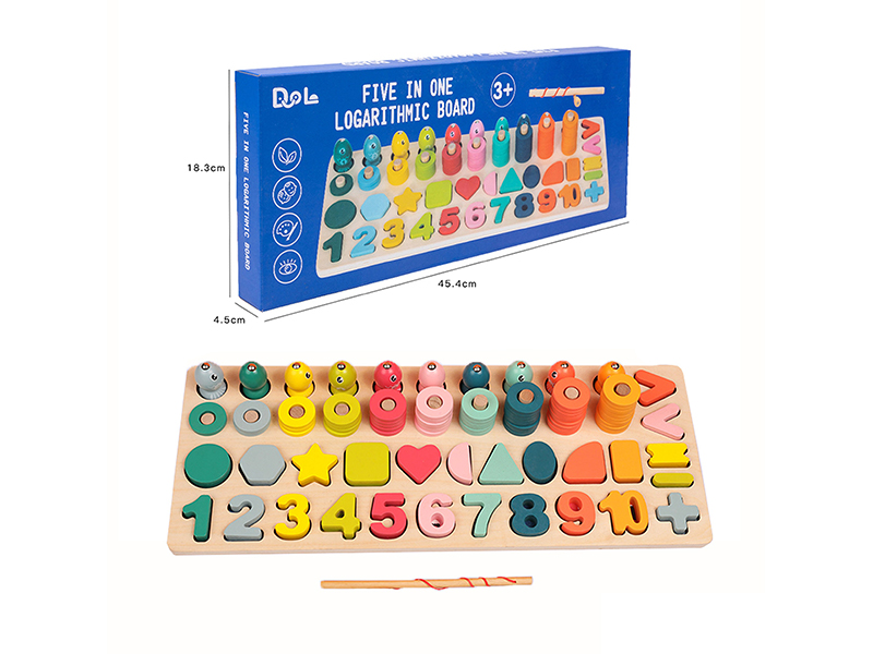 5 In 1 Wooden Logarithmic Board