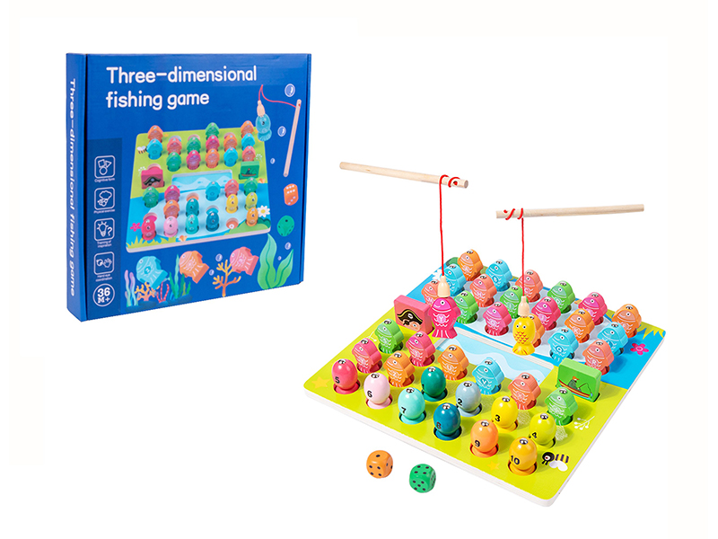 Wooden Number Letter Fishing Game