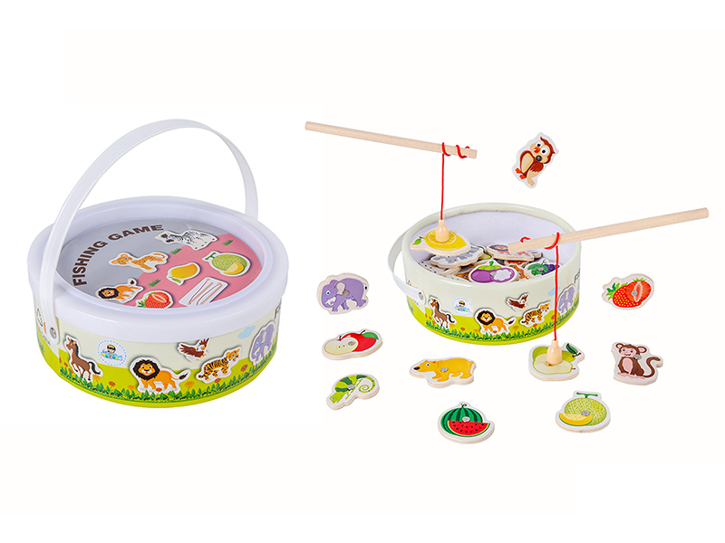 Wooden Fruit Animal Fishing Toy