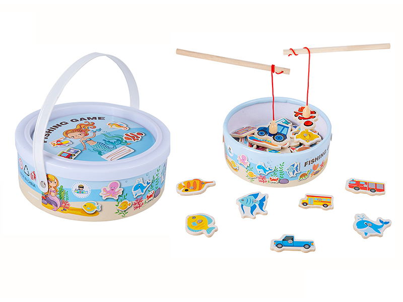 Wooden Marine Traffic Fishing Toy