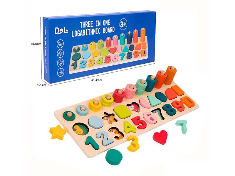 3 In 1 Wooden Logarithmic Plate