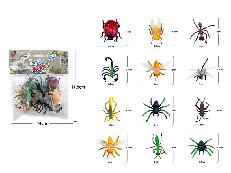 3-Inch Insect Set 12pcs(Solid)