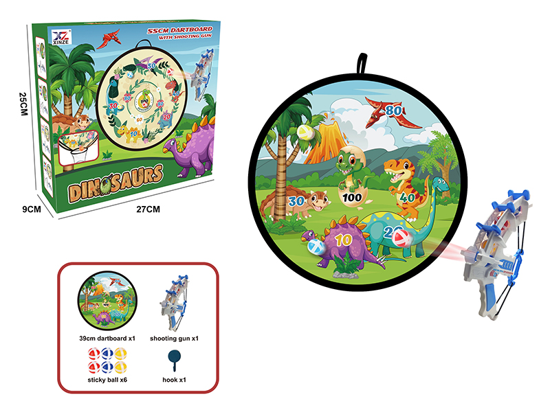 Dinosaur Target Stick Ball With Gun