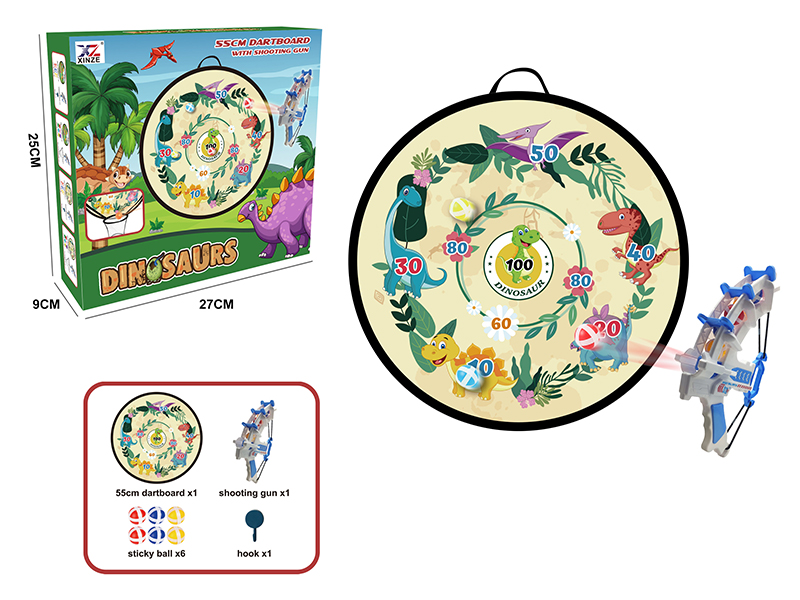 Dinosaur Target Stick Ball With Gun