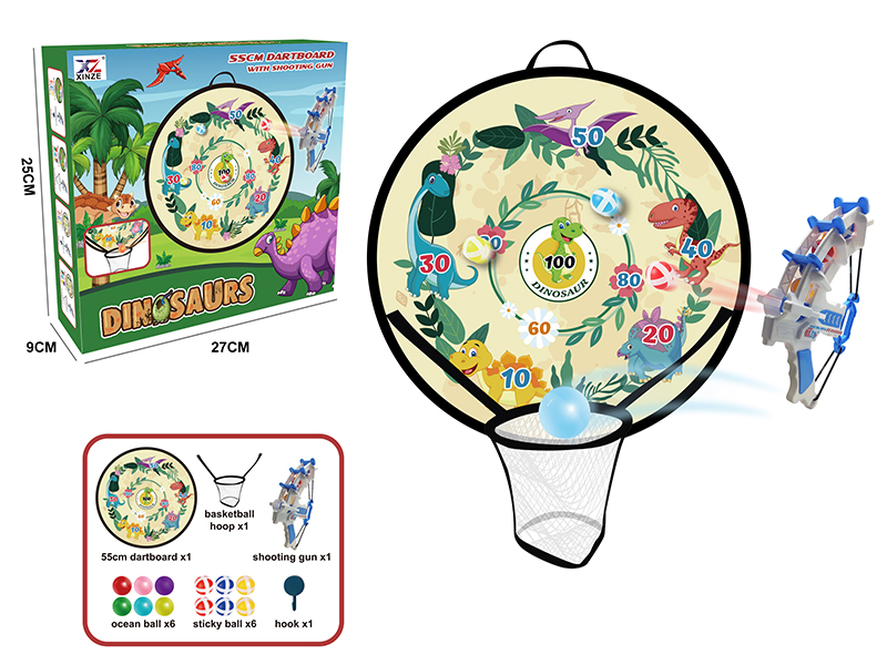 Dinosaur Target Sticky Ball Throwing With Gun