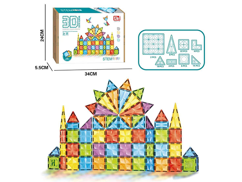 80Pcs Colored Window Building Blocks