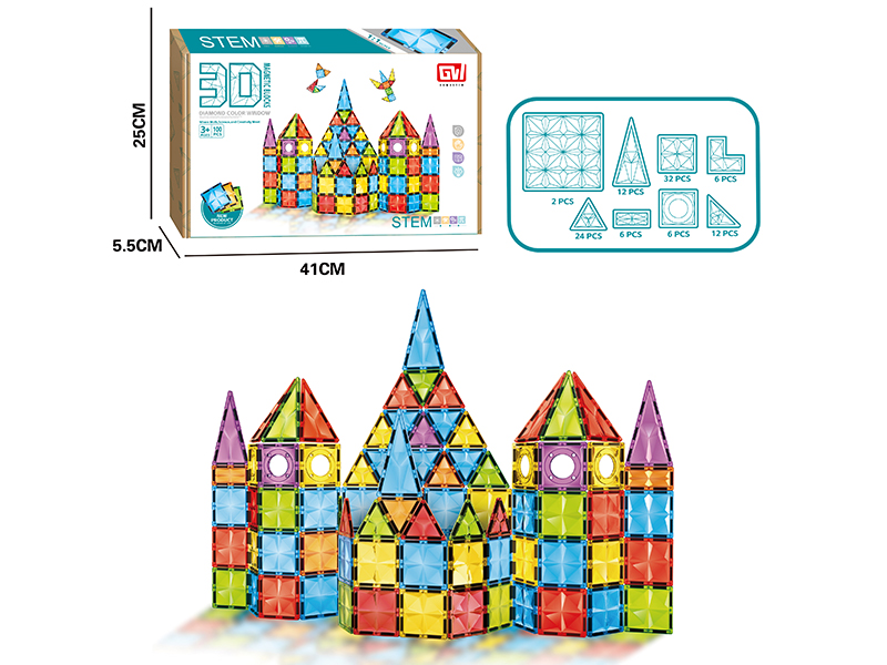 100Pcs Colored Window Building Blocks