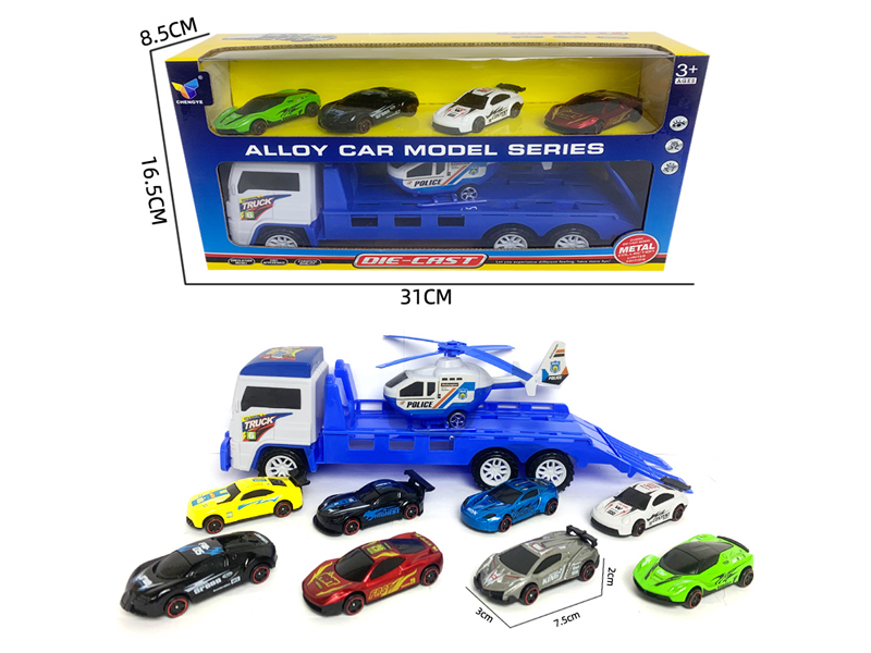 Friction Trailer +4 Alloy Racing Car