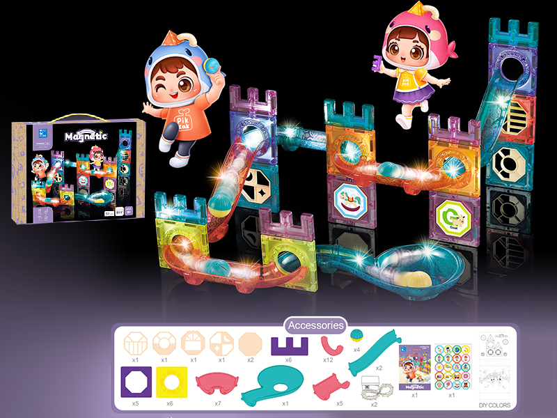 Cute Great Wall Magnetic Building Blocks With Lights (56PCS)