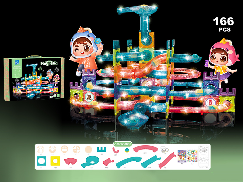 Magnetic Building Blocks With Lights(166PCS)
