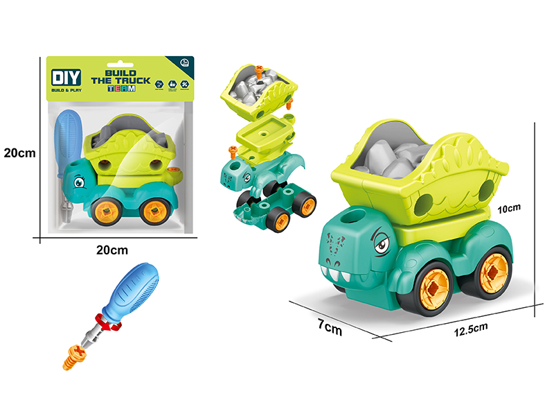 DIY Assembly Mini Dinosaur Engineering Truck
