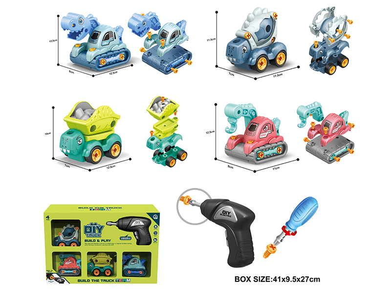 DIY Assembly Mini Dinosaur Engineering Truck