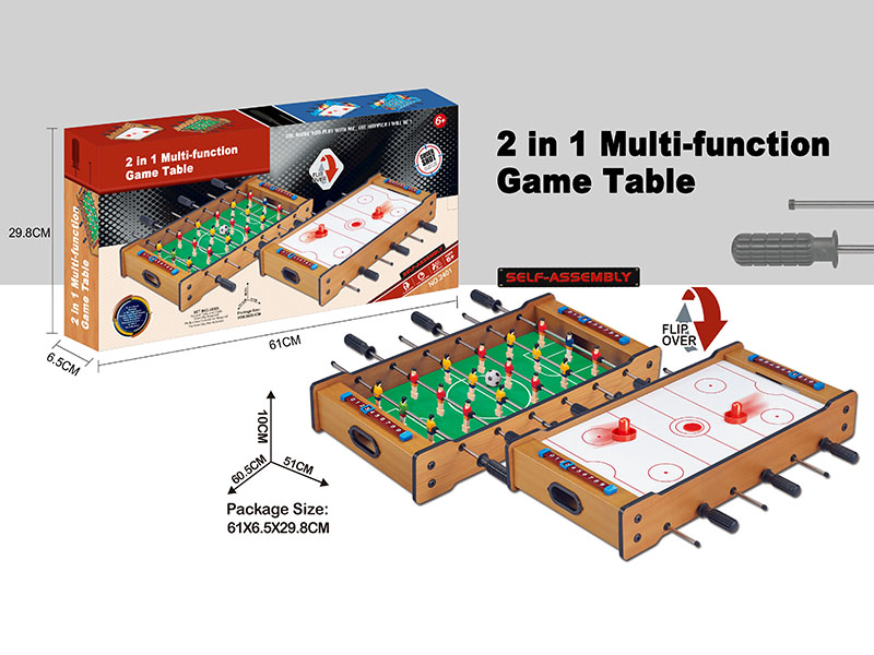 2 In 1 Multi-Function Wooden Game Table(Soccer/Ice Hockey)