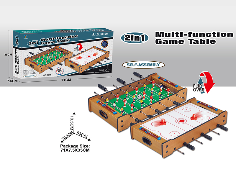 2 In 1 Multi-Function Wooden Game Table(Soccer/Ice Hockey)