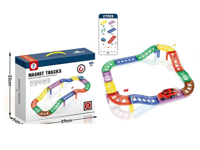 27PCS Color Window Magnetic Sheet Railroad Speeder